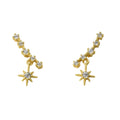 Dangle Starburst Zirconia Bar Earrings