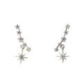 Dangle Starburst Zirconia Bar Earrings