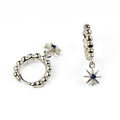 Sapphire Star Zirconia Hoop Earrings