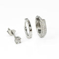 3 Piece Hoop & Stud Zirconia Earrings