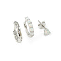 3 Piece Opal Hoop & Stud Zirconia Earrings