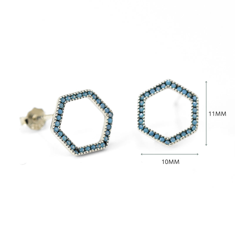 Turquoise Zirconia Stud Earrings - Pick Style