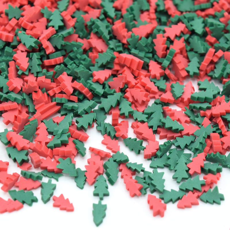 50g Polymer Clay Slices Sprinkle Resin Inclusions - Christmas Tree Mix