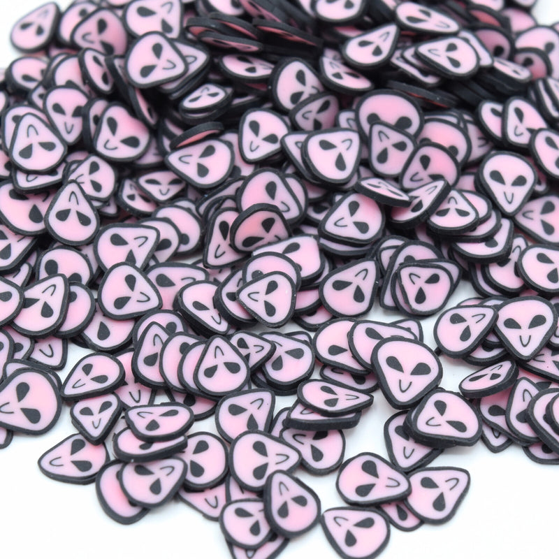 50g Polymer Clay Slices Sprinkle Resin Inclusions - Pink Aliens 5mm