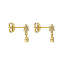Simple Star and Drop Zirconia Stud Earrings Sterling Silver 18k Gold Plated / Platinum Plated