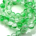 CRACKLE GLASS ROUND BEADS 4MM, 6MM, 8MM, 10MM - PICK COLOUR