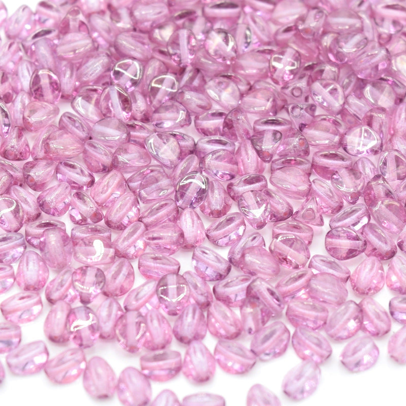 Czech Pressed Glass Pinch Beads 5x3mm (120pcs) - Lilac