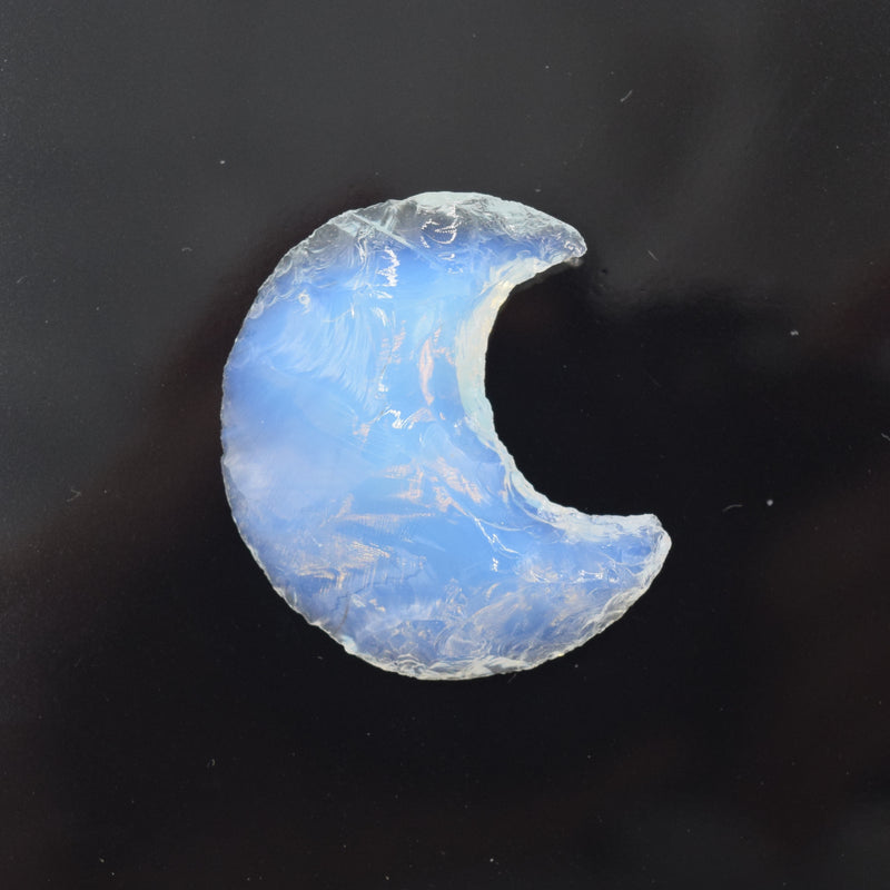 Opalite Crystal Hand Carved Gemstone Moon Pendant