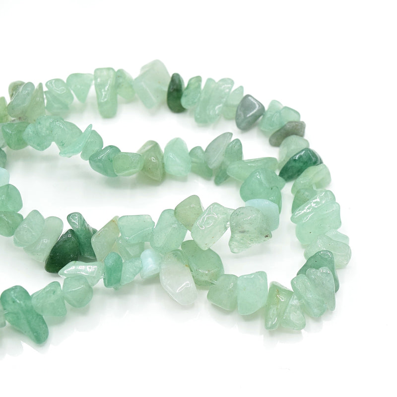 32-34" Strand Synthetic Glass Gemstone Beads Chips - Green Aventurine