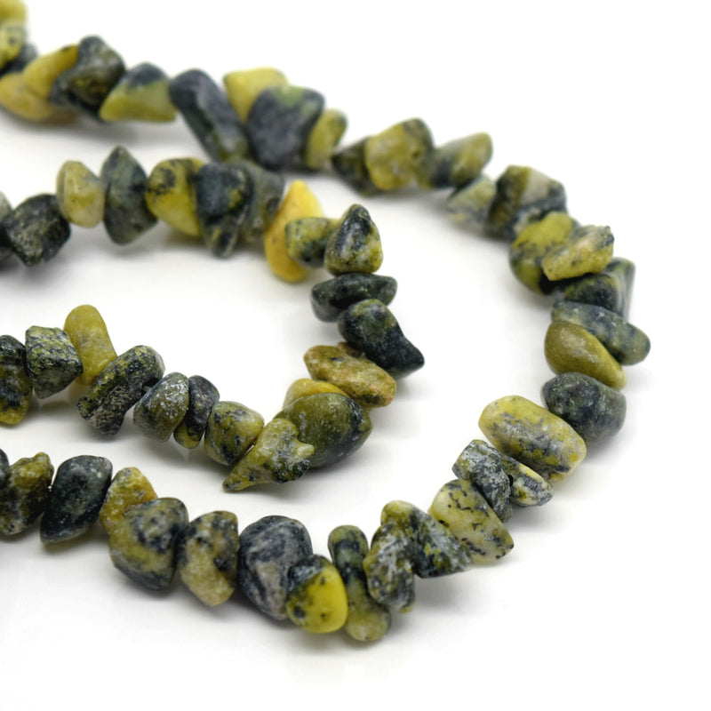 STAR BEADS: 32-34" Strand Synthetic Glass Gemstone Beads Chips - Yellow Pine - Glass Gemstone Beads