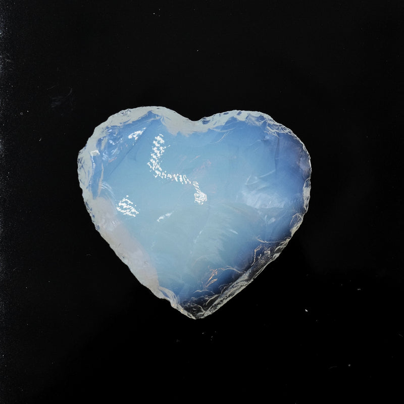 Opalite Crystal Hand Carved Gemstone Heart Pendant