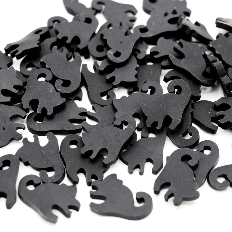 50g Polymer Clay Sprinkle Slices Resin Inclusions - Black Cat 10mm