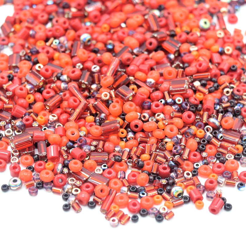 Preciosa Rocailles Czech Glass Seed Beads (40g) - Red Mix