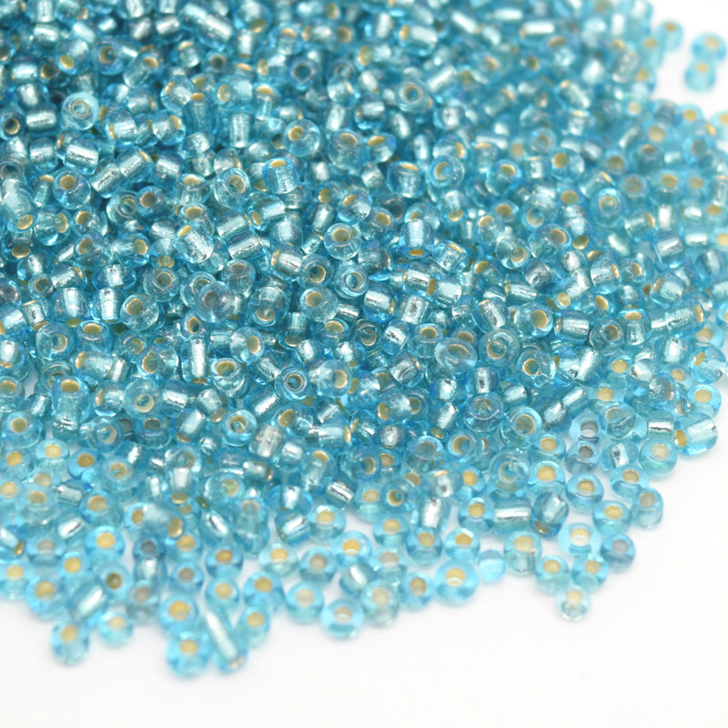 STAR BEADS: 5,000 x Aquamarine Seed Glass Beads - 1.8x2mm (11/0) - Seed Beads