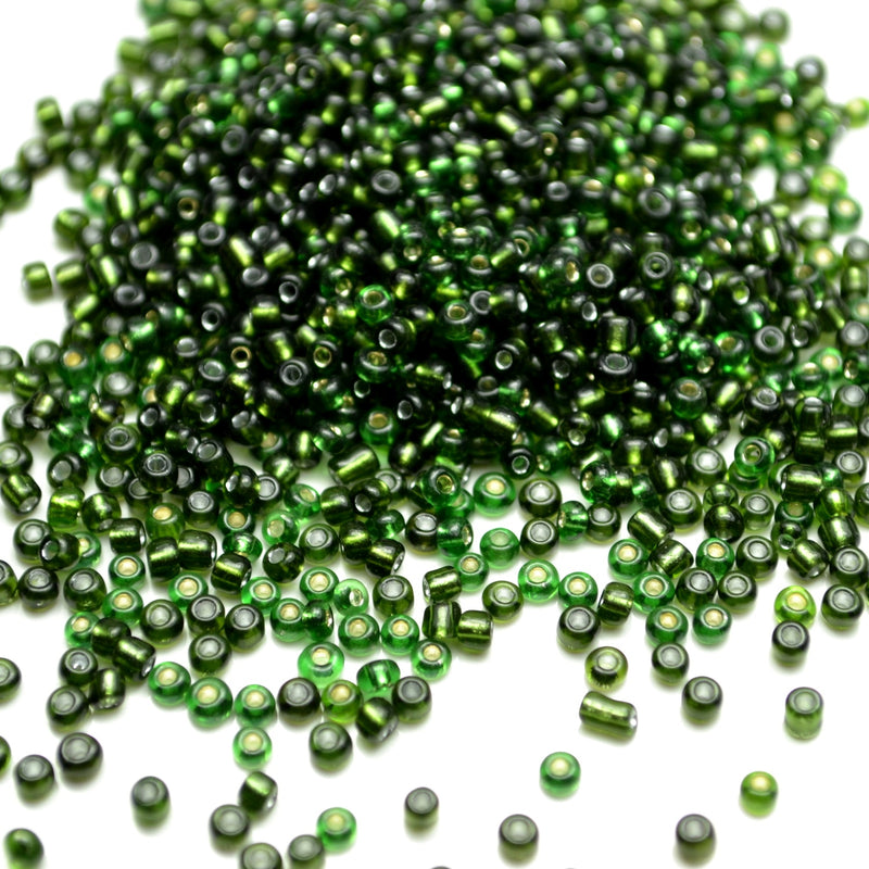 STAR BEADS: 5,000 x Fern Green Seed Glass Beads - 1.8x2mm (11/0) - Seed Beads