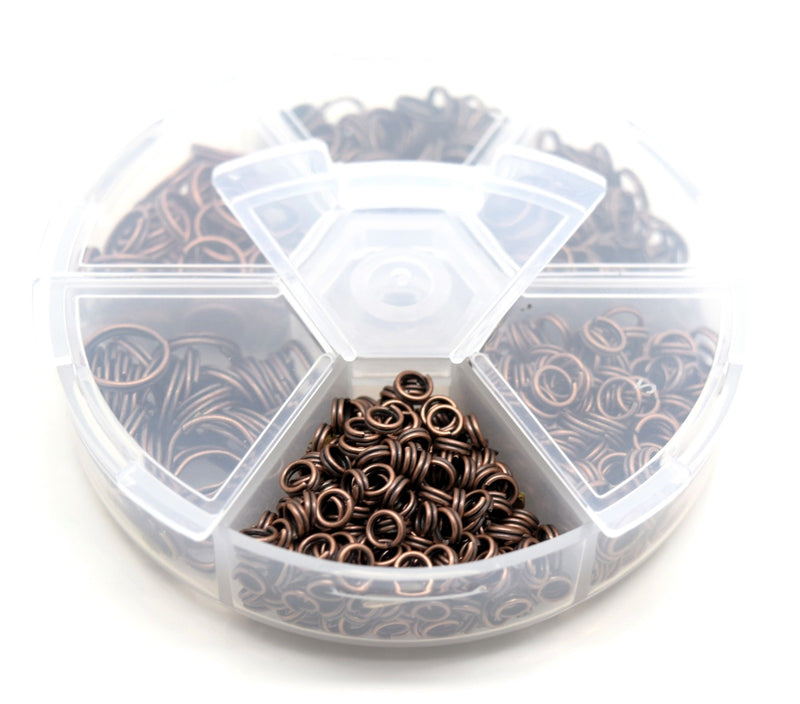 Box Of Iron Antique Copper Plated Split Rings 4-10mm Approx 1500Pcs