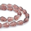 STAR BEADS: FACETED TEARDROP GLASS BEADS  - AMETHYST - Teardrop Beads
