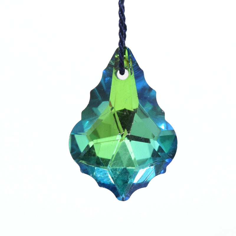 Faceted Glass Baroque Pendants Silver Plated - Green / Blue
