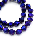 Faceted Bicone Glass Beads - Metallic Purple / Blue