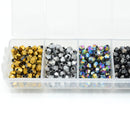 630 x Faceted Bicone Mixed Metallic Glass Beads 4x3mm