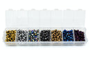 630 x Faceted Bicone Mixed Metallic Glass Beads 4x3mm