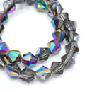 Faceted Bicone Glass Beads - Silver / Multi