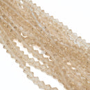 Faceted Bicone Glass Beads - Taupe