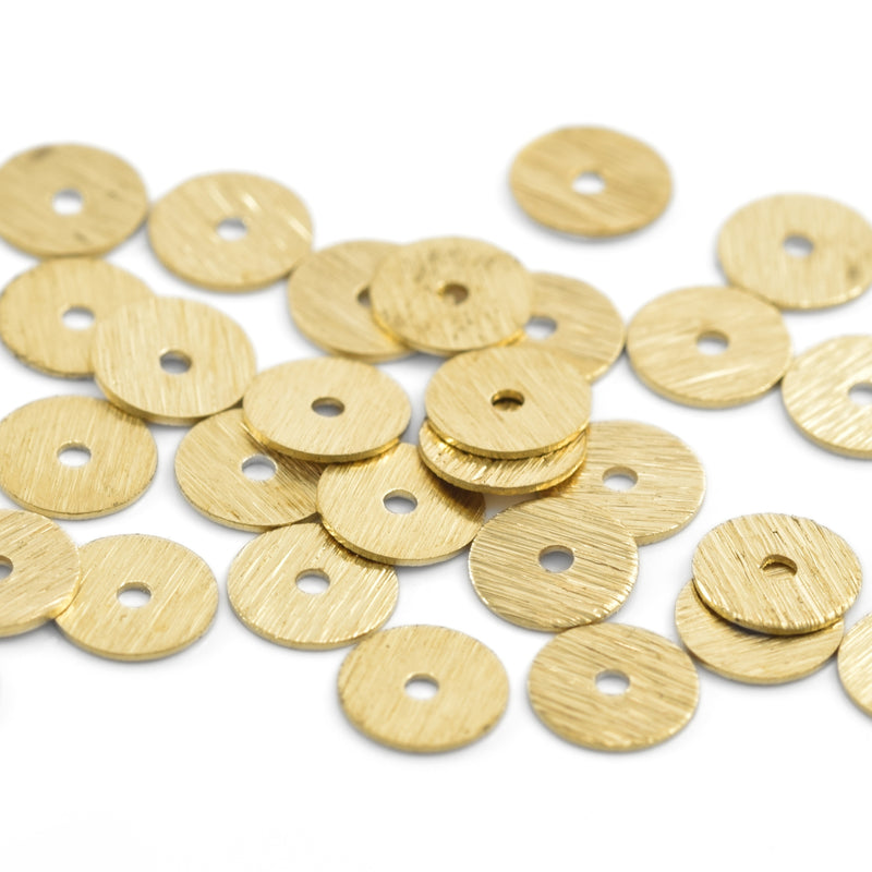 100 x Gold Plated Brass Round Heishi Spacer Beads 6mm / 8mm