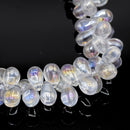 Smooth Glass Briolette Pendants 9x6mm,14x9mm - Clear AB