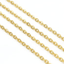 2 Meters 18k Gold Plated Stainless Steel Flat Cable Chain
