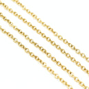 2 Meters 18k Gold Plated Stainless Steel Flat Cable Chain