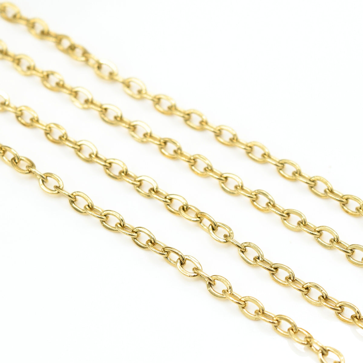 300 feet of Gold Plated Flat Cable Chain 3x3mm Solder Gold Cable Chain - - outlet 33F