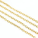 2 Meters 18k Gold Plated Stainless Steel Flat Cable Chain