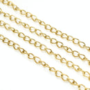 2 Meters 18k Gold Plated Stainless Steel Curb Chain