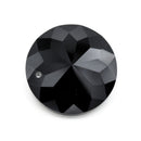 4 x Faceted Glass Round Disc Pendants 30mm - Jet