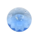 4 x Faceted Glass Round Disc Pendants 30mm - Light Sapphire