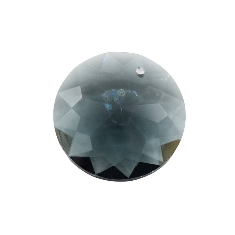 4 x Faceted Glass Round Disc Pendants 30mm - Montana