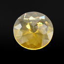 4 x Faceted Glass Round Disc Pendants 30mm - Yellow