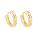 Star Hoop Zirconia Huggie Earrings Sterling Silver 18k Gold Plated / Platinum Plated