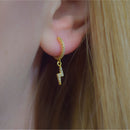 Stylish Lightning Zirconia Hoop Earrings Sterling Silver 18k Gold Plated / Platinum Plated