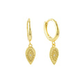 Cute Bohemian Hoop Arrow Drop Zirconia Earrings Sterling Silver 18k Gold Plated / Platinum Plated (Copy)