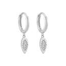 Cute Bohemian Hoop Arrow Drop Zirconia Earrings Sterling Silver 18k Gold Plated / Platinum Plated