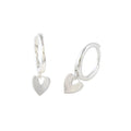Cute & Dainty Heart Drop Hoop Earrings Sterling Silver 18k Gold Plated / Platinum Plated