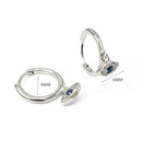 Cute Evil Eye Zirconia Hoop Earrings Sterling Silver 18k Gold Plated / Platinum Plated