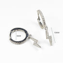 Stylish Lightning Zirconia Hoop Earrings Sterling Silver 18k Gold Plated / Platinum Plated