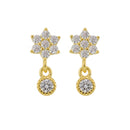 Simple Star and Drop Zirconia Stud Earrings Sterling Silver 18k Gold Plated / Platinum Plated