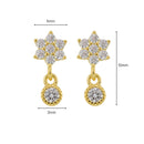 Simple Star and Drop Zirconia Stud Earrings Sterling Silver 18k Gold Plated / Platinum Plated