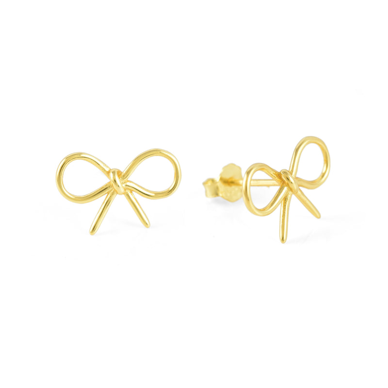 Cute & Stylish Bow Knot Tie Stud Earrings Sterling Silver 18k Gold Plated / Platinum Plated