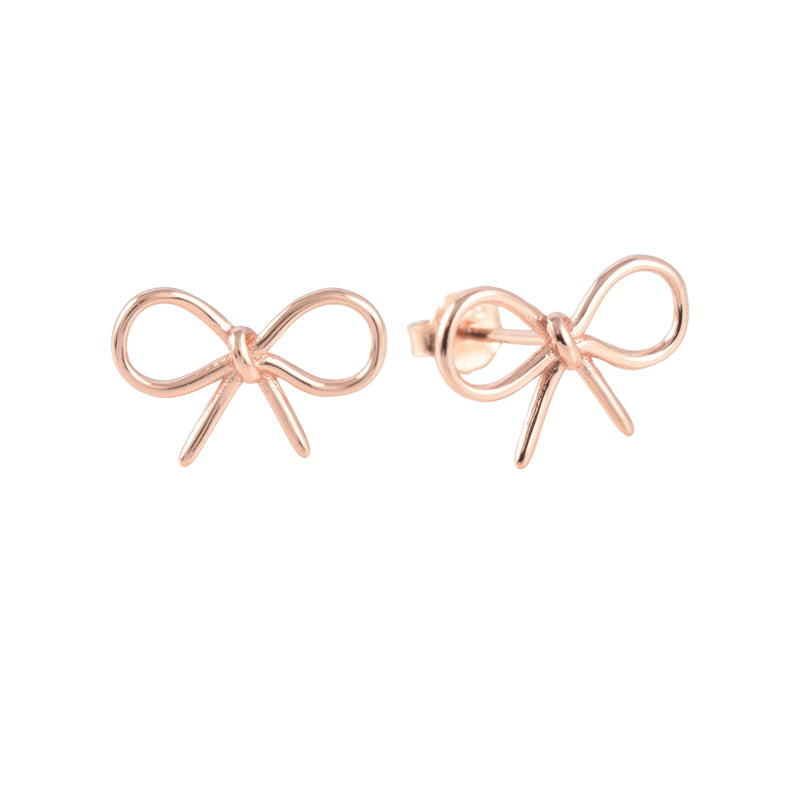 Cute & Stylish Bow Knot Tie Stud Earrings Sterling Silver 18k Gold Plated / Platinum Plated