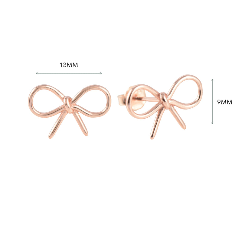 Cute & Stylish Bow Knot Tie Stud Earrings Sterling Silver 18k Gold Plated / Platinum Plated